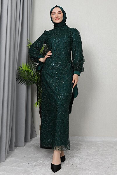 GİYZAMİLA Dicle Modest Dress Emerald