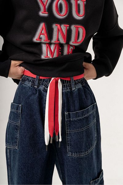 LOCOLO 09-15 ANI DENIM PANTALON CU TALIE ELASTICĂ - ALBASTRU