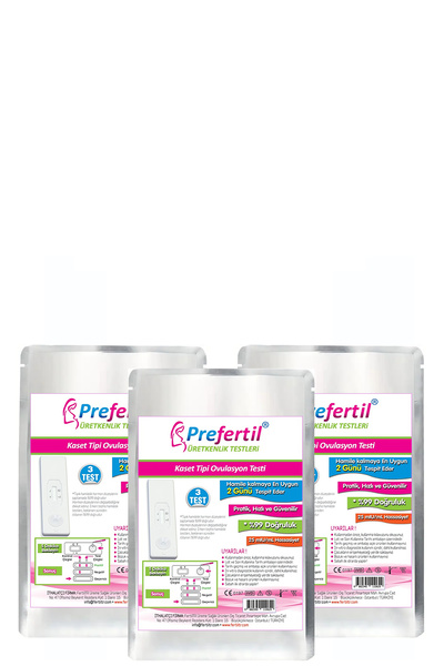 Prefertil Kaset Tipi Ovulasyon/yumurtlama Testi - [ 3 Paket = 9 Adet ] - Yeni !