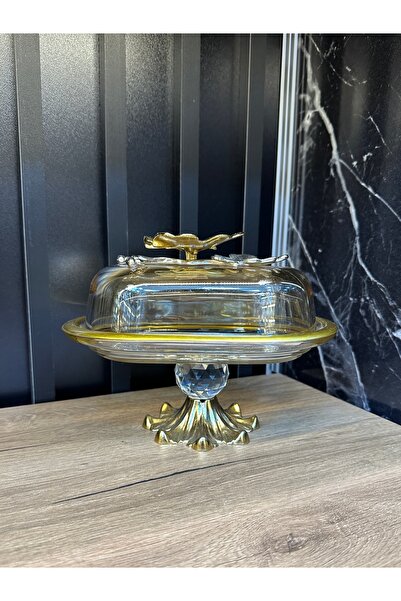 ZEKİ HEDİYELİK Büyük Boy Kelebekli Gold Tereyağlık – Şık Ve Dekoratif Sunum Ü...