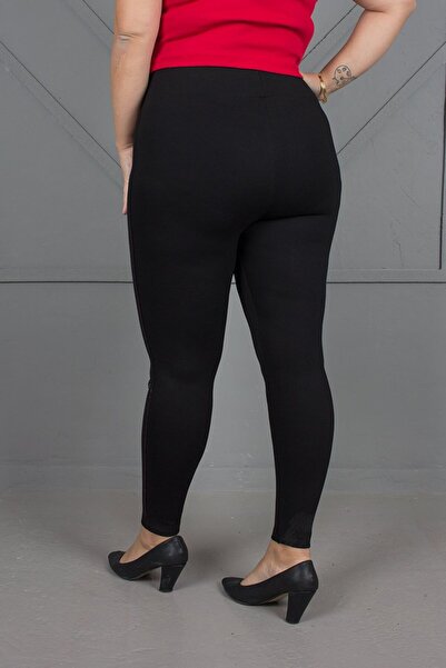 Truva XXL Îmbrăcăminte pentru femei de mărime mare Leggings cu dungi laterale