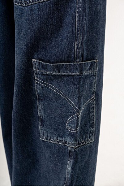 LOCOLO 09-15 YAŞ DENİM BELİ LASTİKLİ PANTOLON - MAVİ