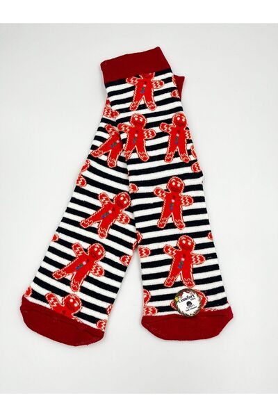 B Beşiroğlu Since 1980 Χριστουγεννιάτικο θέμα - χωρίς ραφές Unisex χοντρές χειμερινές κάλτσες από βαμβακερό μαλλί με σχέδιο μπαμπάς ελάφι