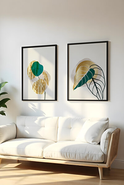 huhuli Wooden Black Framed 2 Piece Set Painting Huhu67