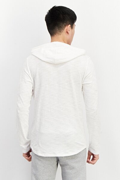 Vince Men Hooded Long Sleeves Solid Sweatshirt, White