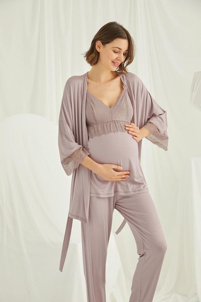 MONAMİSE Σετ πιτζάμες θηλασμού Mink Maternity 3 τεμαχίων