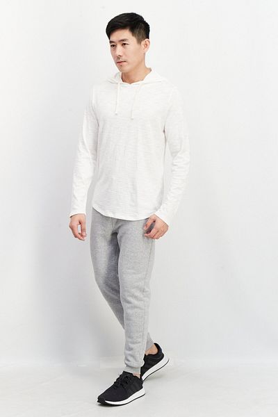 Vince Men Hooded Long Sleeves Solid Sweatshirt, White
