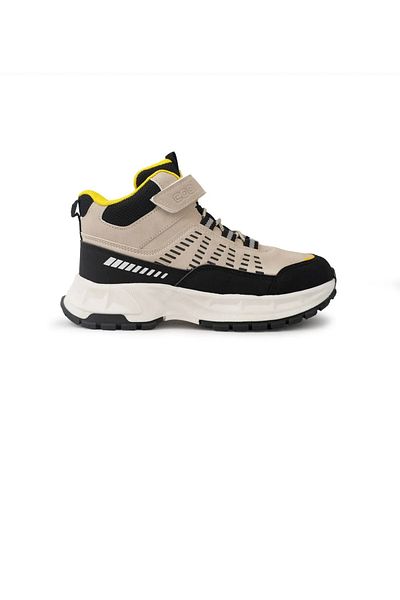 Cool Kids Детски ботуши Tiger Beige Cream Black Detail с велкро зимни водоустойчиви и студоустойчиви неплъзгащи се подметки