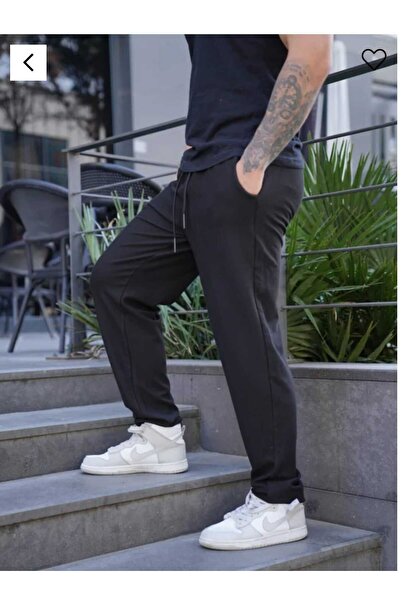 CAONNES Pantaloni de trening lungi, negri, model Walker, cu croială largă, cu...