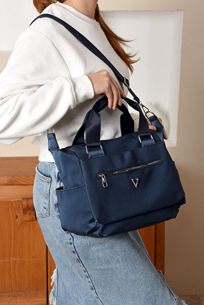 ESTUTE Women's Column Strap Hand-Held Multi-Pocket Bag