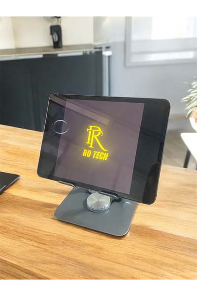 ROTECH Desktop Metal Tablet Holder 360 Degree Rotatable Phone, iPad and Tablet Stand