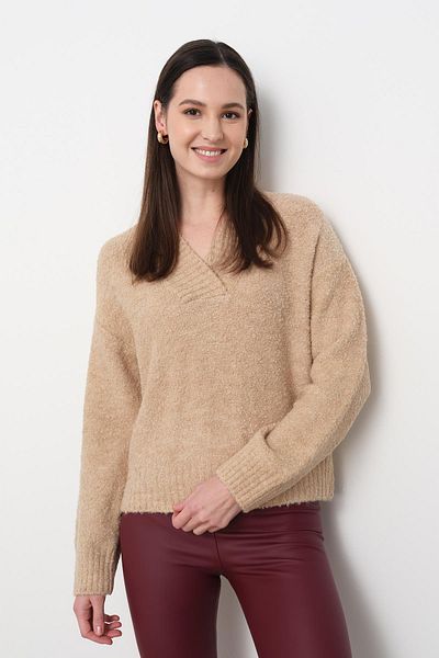 Qutu Butik 10661 PULOVER DE tricotaj cu decolteu în V