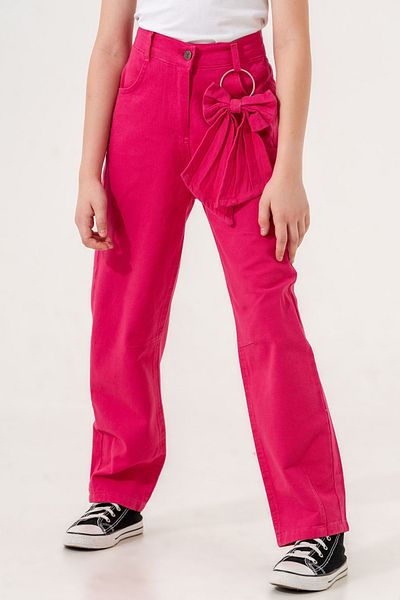 GİYİCEM Girl's Bow Linen Trousers 2557