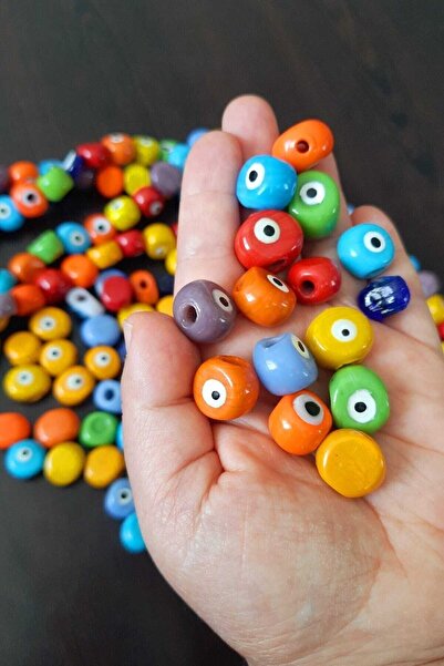 ella'nın çarşısı 12 смесени цветни талисмани за злото око от кози очи