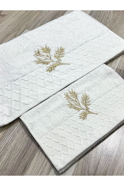 AYHANHOME Velvet Dowry - Χρυσοκέντητο κέντημα, 1 τεμάχιο, πετσέτα χεριών και προσώπου 50x90 και 30x50 πετσέτα κουζίνας