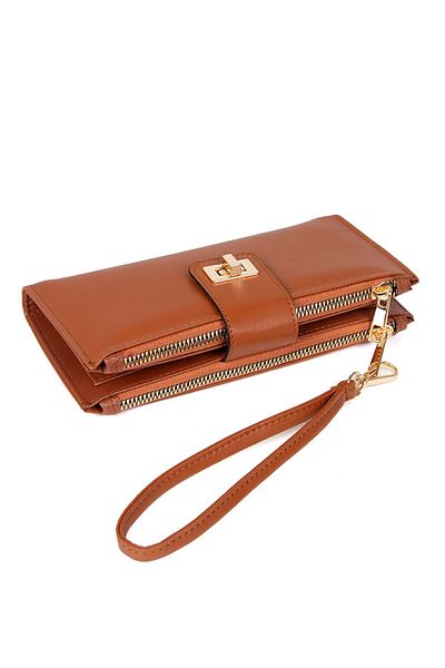 Newish Women's Wallet Accessory and Card Holder Stylish Soft Textured Tan