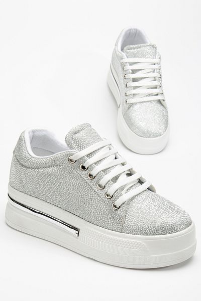 ESPEDA Pantofi sport colorați cu șireturi cu talpă albă de 5 cm