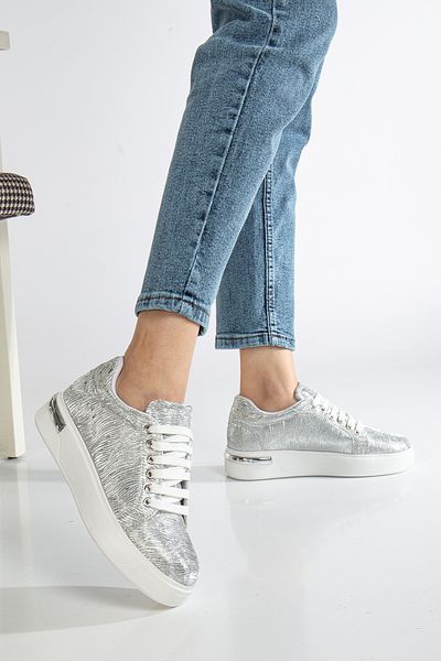 ESPEDA Pantofi sport colorați cu șireturi cu talpă albă de 5 cm