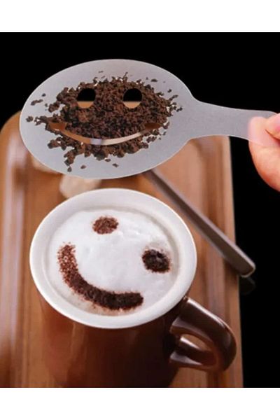 ÇEÇEN HOME 16 Pieces Coffee Art Stencil Set - Latte and Cappuccino Styling, Pastry and Drink