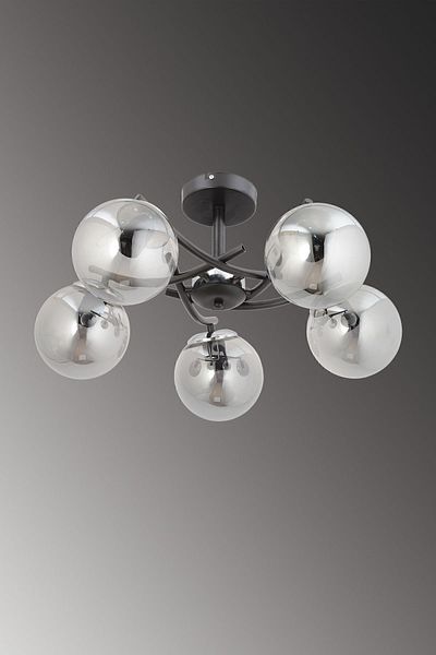ESSLİGHT Call 5 Li Plafonier Chandelier (Smoked Glass) Living Room Bedroom Kitchen Young Room Bedroom Office