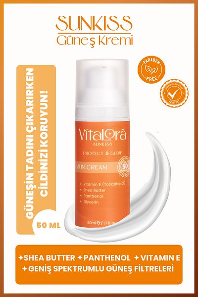 Vitalora Sunkiss Sun Cream Spf 50 Uva Uvb Protection Vitamin E Provitamin B5 50 ml
