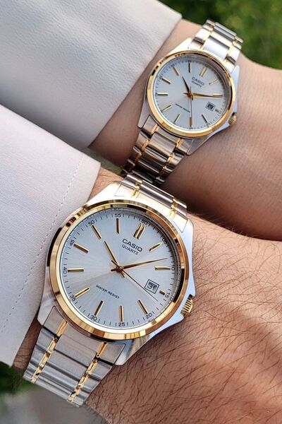 Casio Gold Gümüş Renk Sevgili Çift Kol Saati