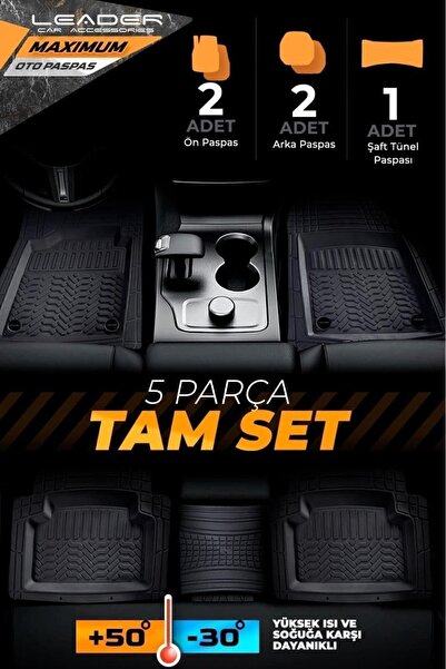 Genel Markalar Dacia Sandero Stepway Uyumlu Universal Kesilebilir 4D Havuzlu Paspas Renk Siyah