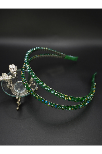 gelinmz Çiftli Gelin Tacı Kristal Düğün ve Nişan İçin Uygun  Şık Tasarım ve Ç...