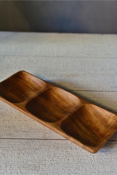 şirin eşyalarım Akasya 3 Compartment Snack Bowl Presentation Plate - 1 Piece