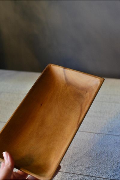 şirin eşyalarım Medium Size Rectangular Acacia Boat Presenter - 1 Piece