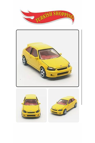 Majorette Premium Cars Honda Civic Typer R Ek9 Pop up Hood Yellow Color