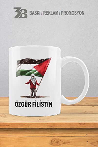 FİLİSTİN TEMALI PORSELEN KUPA BARDAK-3BFLS004