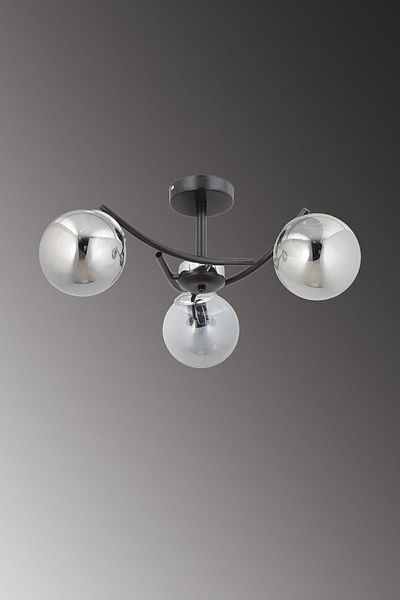 ESSLİGHT Call 3-Piece Plafonier Chandelier (Smoked Glass) Living Room Bedroom Kitchen Young Room Bedroom Office