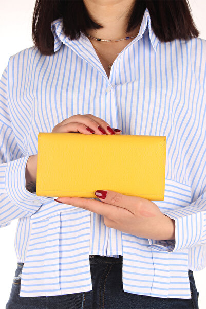 Grande 2732 Model 100% Genuine Leather - Yellow Wallet