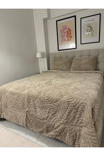 gülce home Smoke Patterned Welsoft Quilt Set