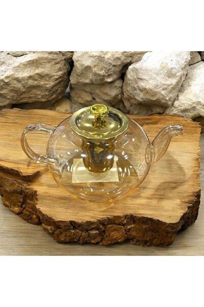 sedoshhomevision إبريق شاي زجاجي مقاوم للحرارة باللون العسلي مع مصفاة 1000 مل