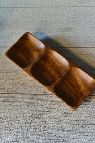 şirin eşyalarım Akasya 3 Compartment Snack Bowl Presentation Plate - 1 Piece
