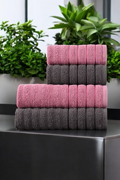 ROKO VİLLA Set de 4 prosoape de baie Alçay