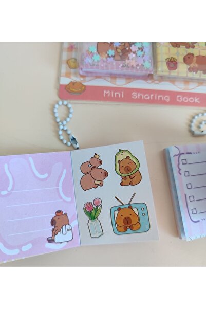 senacacollection 2-Piece Capybara Notebook Water Sequin Notebook Sticker Notebook Keychain