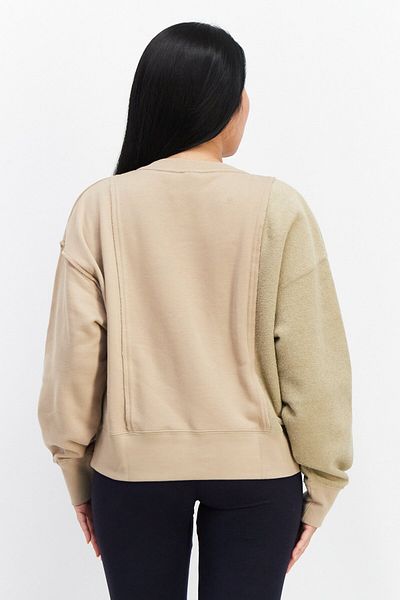 adidas Women Sportswear Fit Long Sleeves Outdoor Sweatshirt, Tan