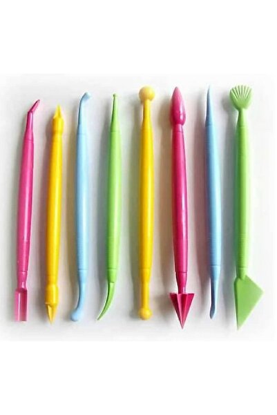 Genel Markalar Profesyonel Şeker Hamuru Şekillendirici Marzipan Şekillendirme Seti 8'Li