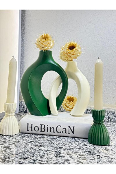 BLANJ Σετ κηροπήγιο με βάζο αγάπης από πράσινο κισσό