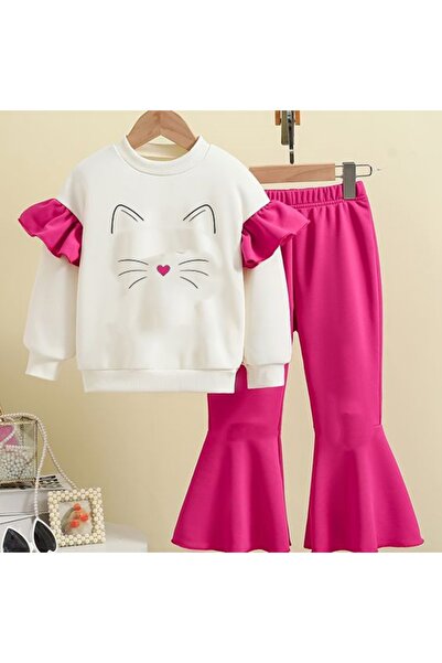 bebekpare Devojka Gornji i donji deo Fuksija Štampano 100% pamuk