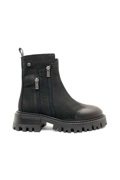 lumberjack Hammer Jack 102-24675-z Irene Black Nubuck Γυναικείες μπότες από γνήσιο δέρμα