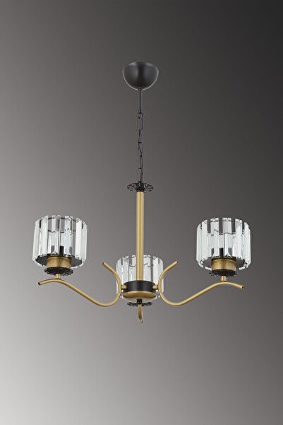 ESSLİGHT Ayla 3 Lü Sarkıt Avize KRİSTAL TAŞLI Salon Yatak Odası Mutfak