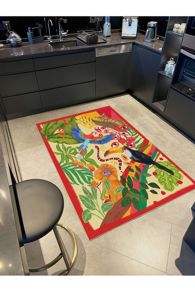 Rugs Modern Halı مجموعة Kemal سجادة زخرفية حديثة منسوجة بنقشة حيوانات استوائي...