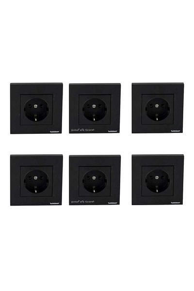 Netelsan Byobu Black Grounded Socket Framed 6 Pieces