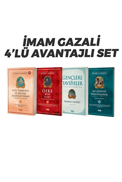 Çelik Yayınevi İmam-ı Gazali 4'lü Avantajlı Set Nefs Terbiyesi,öfke Kin,gençl...