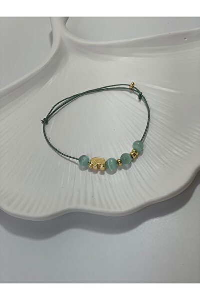Fil desenli jade doğal taşlı bileklik