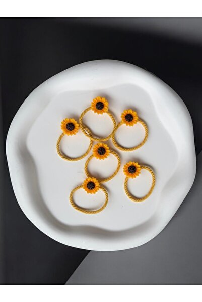 MUTENA Ayçiçek 6 Adet Simit Toka Bağlamalı - Ayçiçekli Toka 6lı